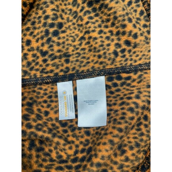 Lands End 1/4 Zip Cheetah Print Fleece Pullover Womens 1X Brown Long Sleeve - Picture 5 of 8